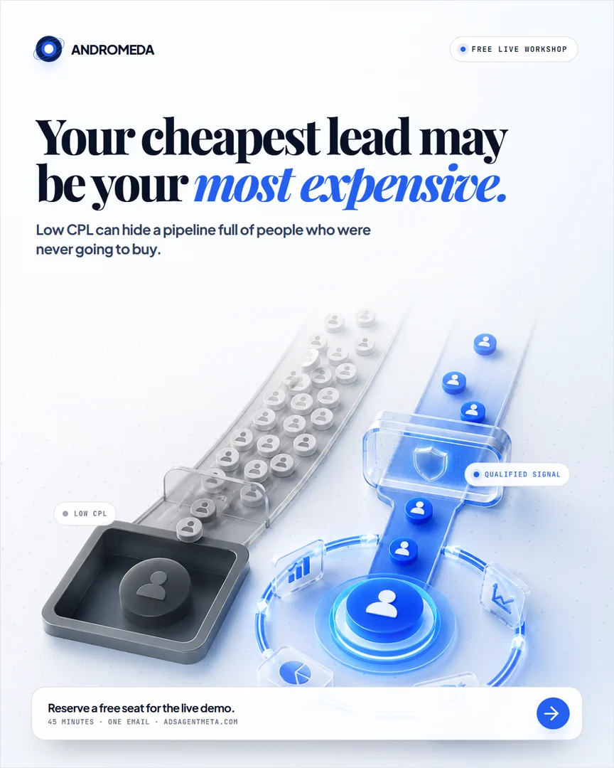 Andromeda cheap lead versus qualified signal Meta ad creative